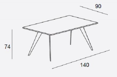 Mesa rectangular Aise patas metal Treku HogarDomestic 140