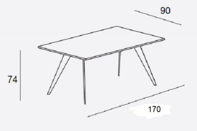 Mesa rectangular Aise patas metal Treku HogarDomestic 170