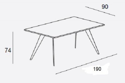 Mesa rectangular Aise patas metal Treku HogarDomestic 190