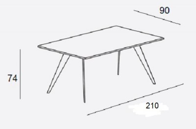 Mesa rectangular Aise patas metal Treku HogarDomestic 210