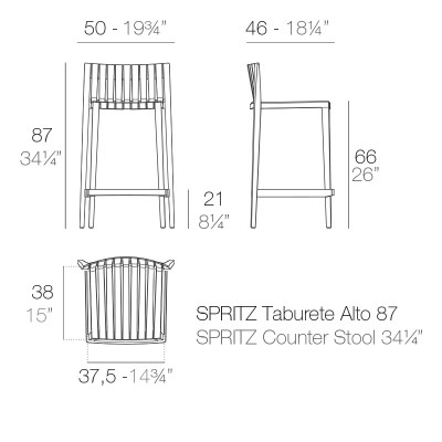 Taburete Spritz Vondom 50x46x87